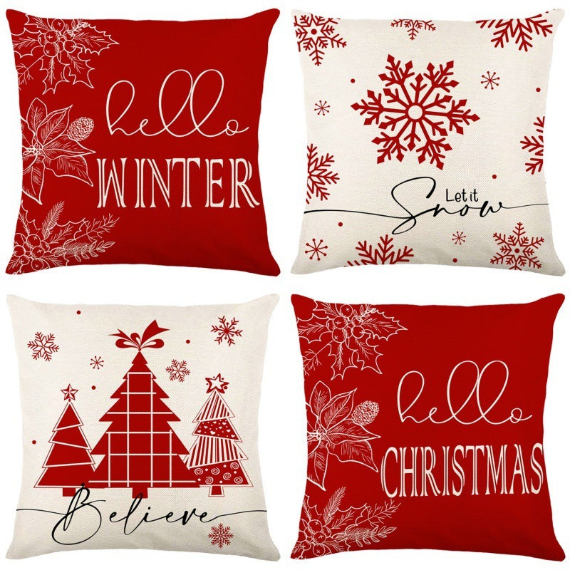 Home Christmas Decorative Printed Pillowcase