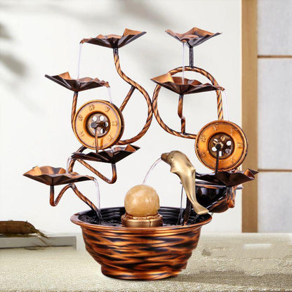 Pure Copper Water Ornaments Feng Shui Wheel Wealth Fountain