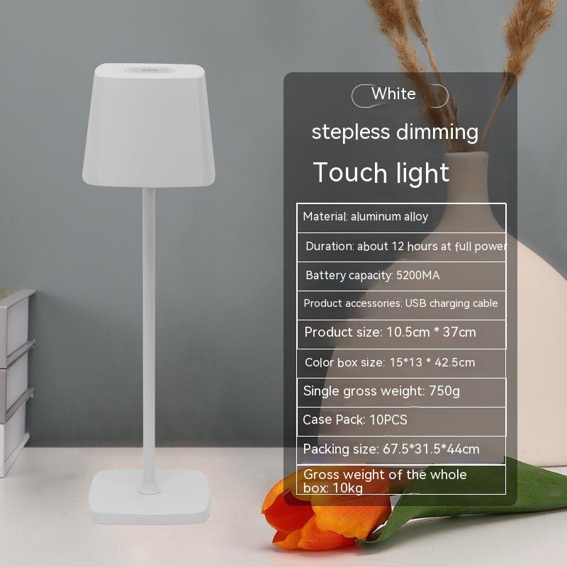 Lámpara de escritorio recargable por USB, lámpara de noche pequeña con atmósfera Led táctil para dormitorio