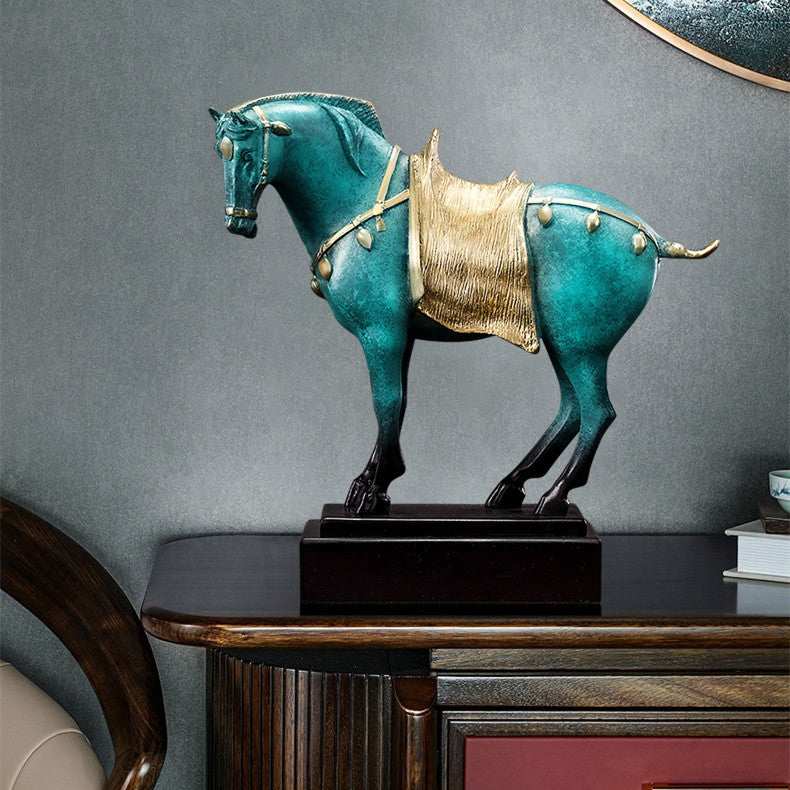 Pure Copper Horse Decoration Sancai