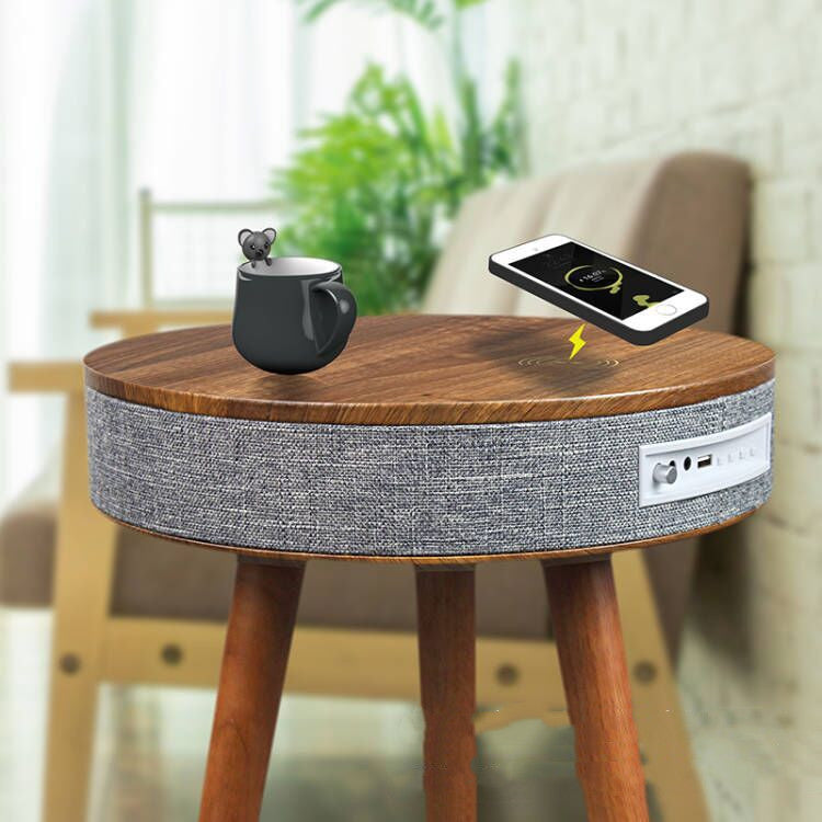 Mesa de centro con carga inalámbrica y audio Bluetooth para el hogar