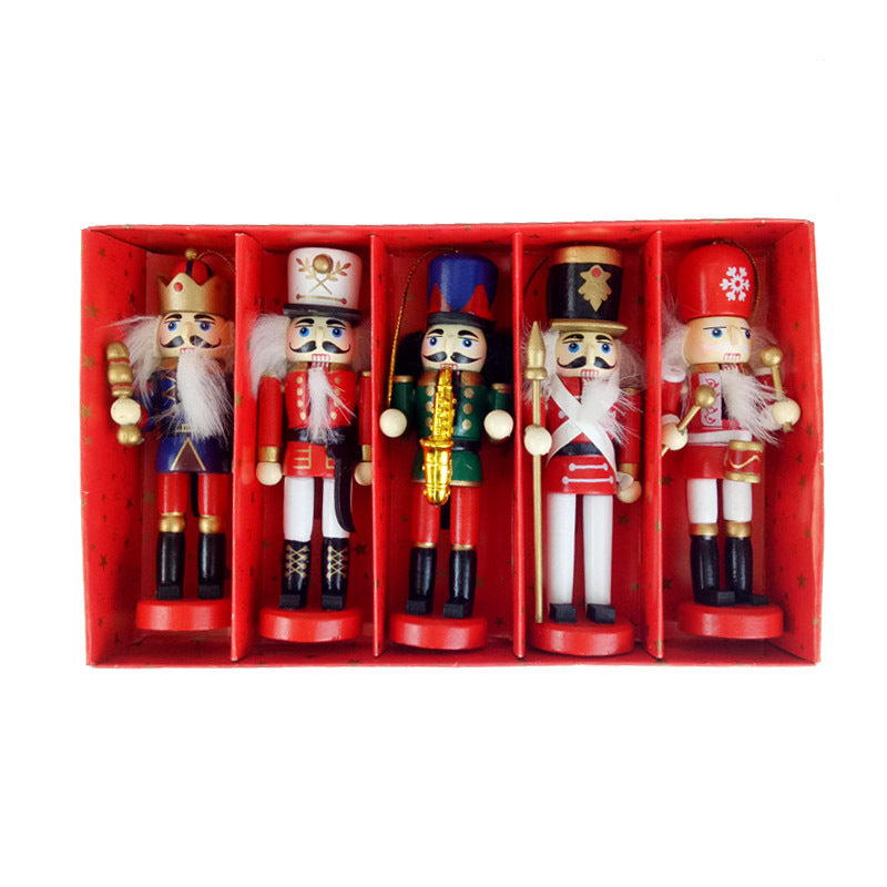 Christmas Decorations Wooden Nutcracker 12cm Pendant