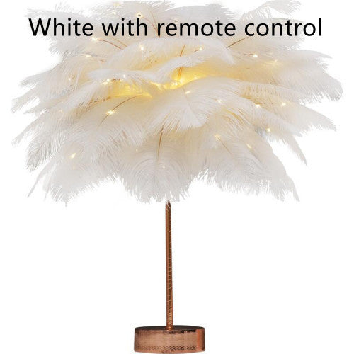 Lampe à plumes lampe de bureau nordique Style européen chambre chevet plume lampe de Table veilleuse lampe de Table décoration moderne