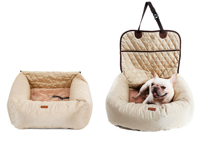 Transportín para perros 2 en 1, protector plegable para asiento de coche, cama multiusos gruesa para mascotas, colchón para coche para perros, suministros para mascotas