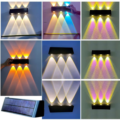 Lámpara solar para exteriores, iluminación de pared para patio, balcón, jardín, lavado, muy brillante