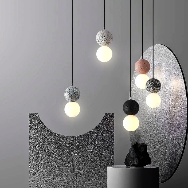 Nordic Ins Modern Cement Terrazzo Small Chandelier Restaurant Bar