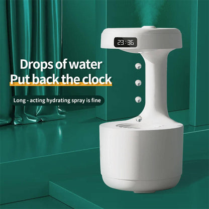 Humidificateur anti-gravité de chambre à coucher avec horloge diffuseur d'arôme à reflux goutte d'eau grande capacité bureau chambre muet pulvérisateur domestique à brouillard épais