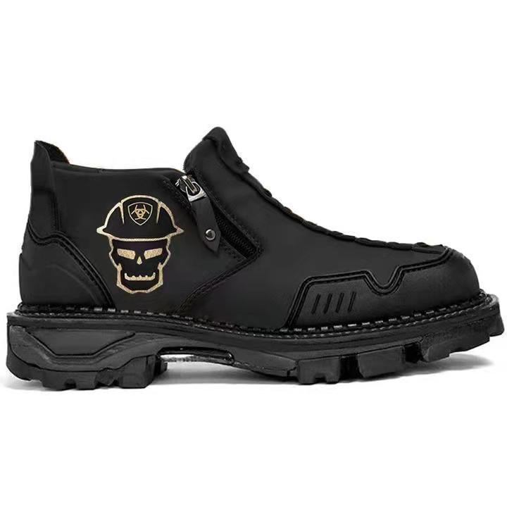 European And American Men's Short Boots Halloween Skull Shoes