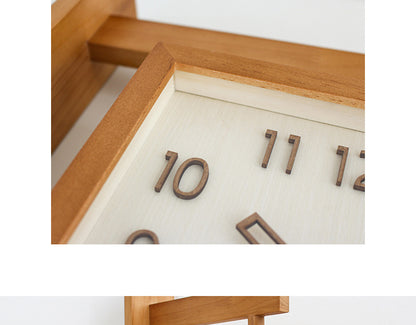 Solid Wood Double-sided Wall Mute Living Room Home Simple Corner Two-side Clock