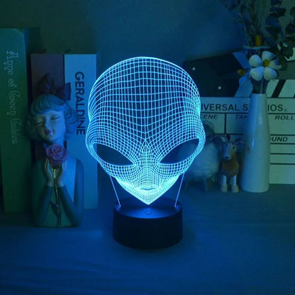 Veilleuse 3D en forme d'extraterrestre aux yeux pop, cadeau cool pour enfant pour B