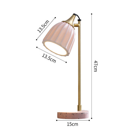 Lámpara de mesa Ins de cerámica con transmisión de luz de estilo nórdico