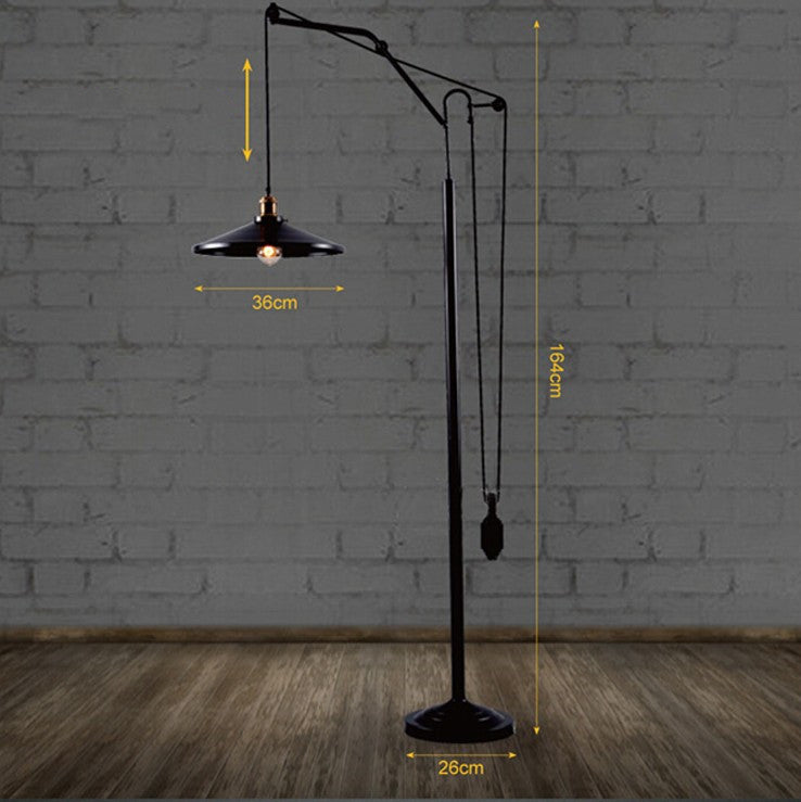 American Vintage Industrial Style Iron Living Room Bedroom Floor Lamp