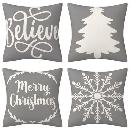 Home Decoration Christmas Pillow Cover Four-piece Set