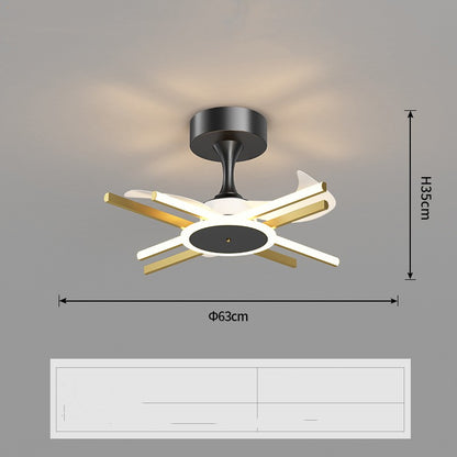 Lámpara de ventilador de salón de lujo con luz nórdica, nuevo estilo Simple