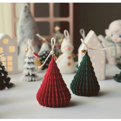 Christmas Tree Origami Pattern Resin Decorations