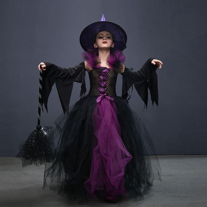 Ropa infantil de Halloween Disfraz de bruja Espectáculo de disfraces