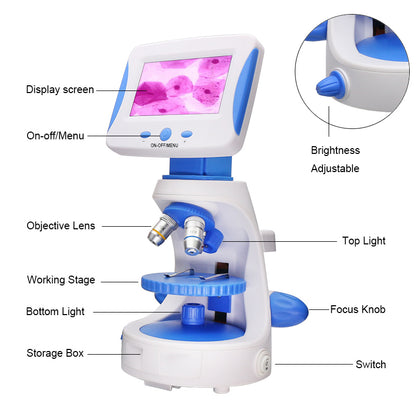 Microscope portable pour les expériences scientifiques biologiques haute définition pour enfants