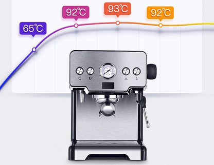 Cafetera italiana casera pequeña semiautomática recién molida espuma de leche de vapor de alta presión