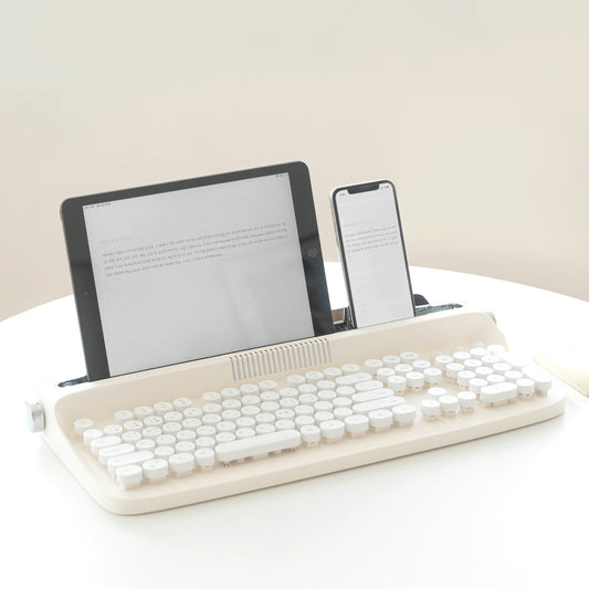 Tableta Teléfono Inalámbrico Bluetooth Teclado Externo Máquina de Escribir Retro