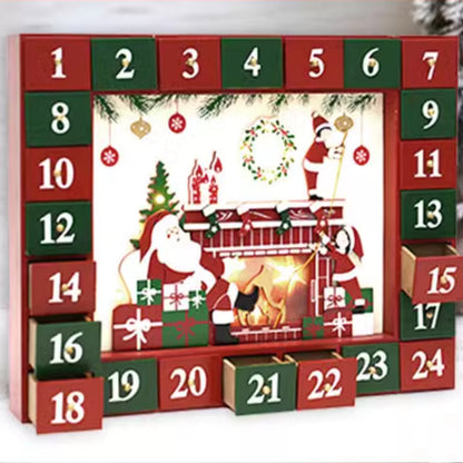 Christmas Countdown Lamp Fireplace Calendar Cabinet Decorations