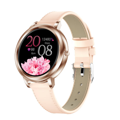 Montre intelligente pour femme, anti-eau froide, multi-cadran, interface utilisateur en option, bracelet en cuir et acier