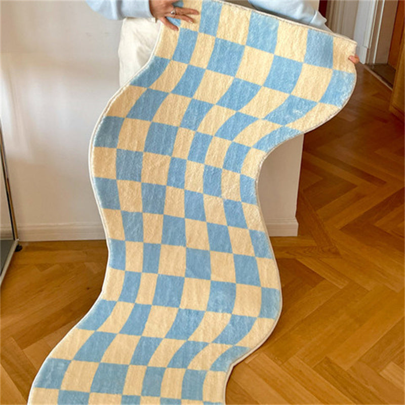 Tapis en damier irrégulier moderne et élégant