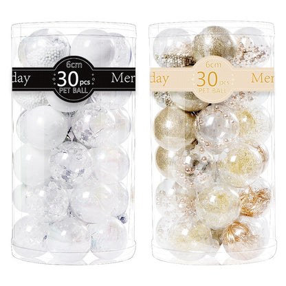 Lot de 30 boules décoratives de Noël en plastique transparent pour sapin de Noël