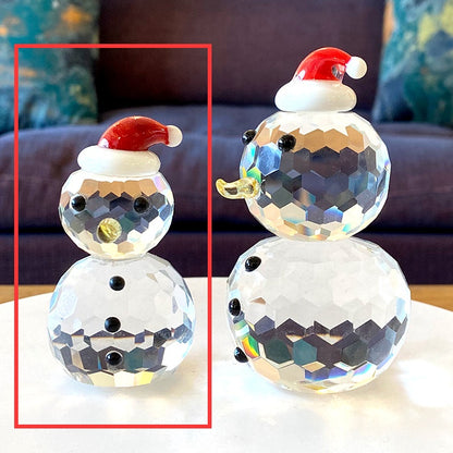 Muñeco de nieve navideño de cristal blanco transparente para decoración del hogar