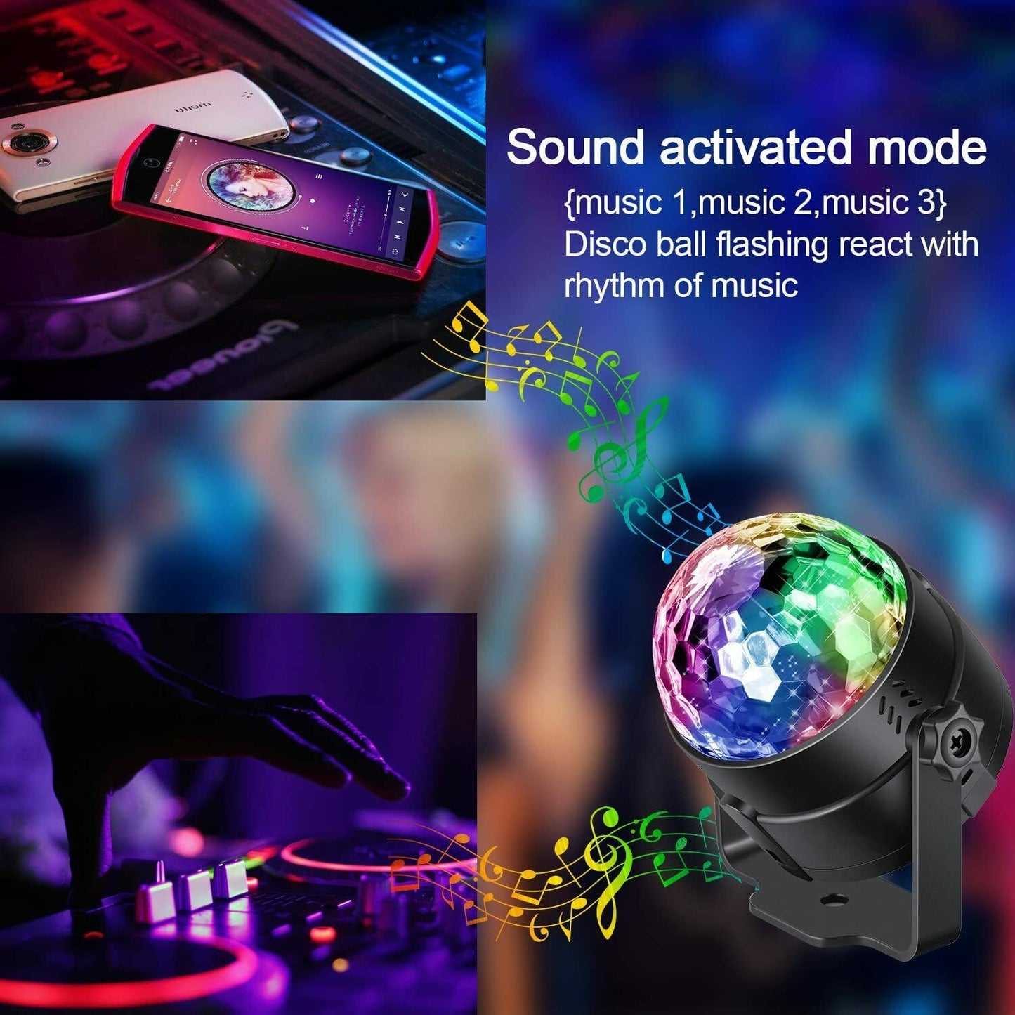 Luces de fiesta disco estroboscópicas Led Dj Ball bombilla activada por sonido lámpara de baile Decoración