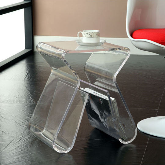 Mesa de centro pequeña transparente acrílica simple