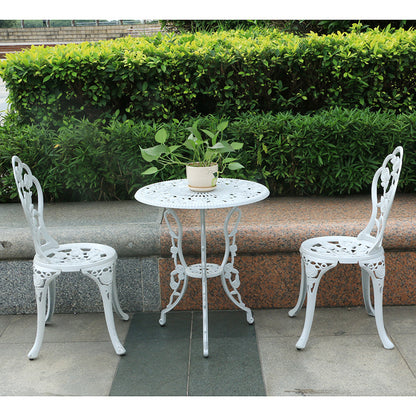 Table et chaise en fer pour l'extérieur, ensemble de trois pièces, pour cour, balcon, salle à manger, combinaison