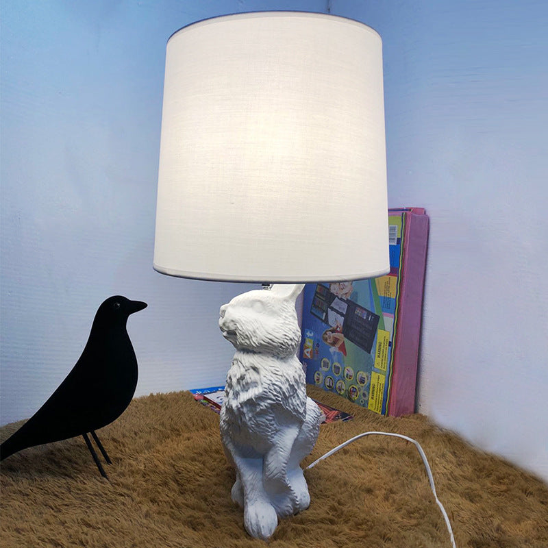 Bedroom Bedside Lamp Living Room Children's Room Study Resin Animal Rabbit Decorative Table Lamp