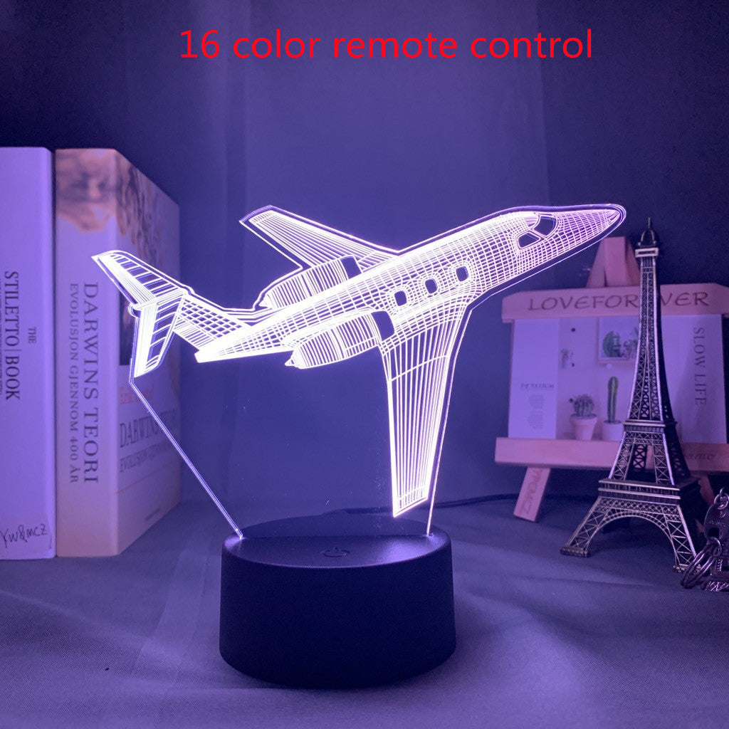 Lámpara 3d personalizada, holograma de avión, luz nocturna para bebé, luz nocturna personalizada con nombre, decoración para dormitorio infantil, luz de noche Led 3d