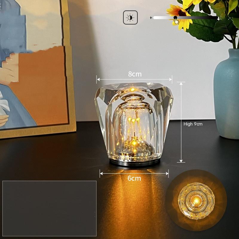 Nordic Bar Restaurant Bedside USB Wireless Charging Atmosphere Crystal Lamp