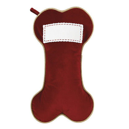 Christmas Decorations Jute Dog Bone Gift Bag