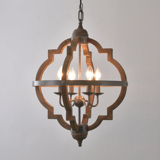 American Style Rural Wooden Chandelier