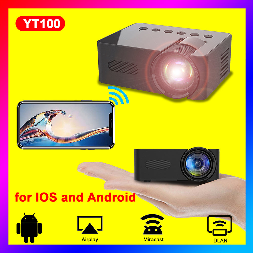 YT100 Home Mini proyector portátil fuente de alimentación USB HD Home pequeño inalámbrico misma pantalla proyección de teléfono