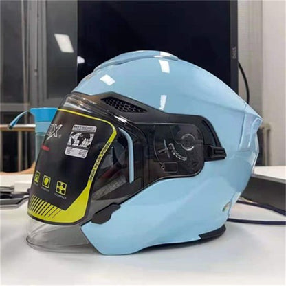 Montar con casco de motocicleta personalizado de doble lente