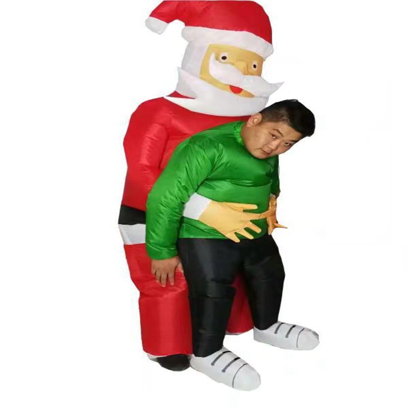 Santa Claus Hold People Inflatable Costumes Christmas Anime Cosplay Costume For Adult Holiday Party Inflated Garment