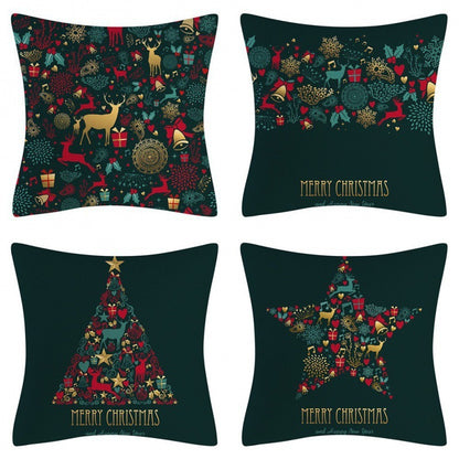 Home Decoration Christmas Pillow Cover Four-piece Set