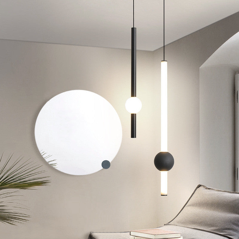 Candelabro de noche para dormitorio minimalista, lámpara en hilo para colgar, mesita de noche moderna y minimalista, LED, lámparas de ambiente creativas