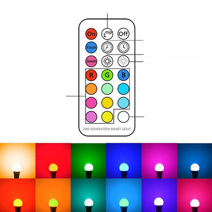 Luz plegable de dormitorio con control remoto colorido RGB inteligente