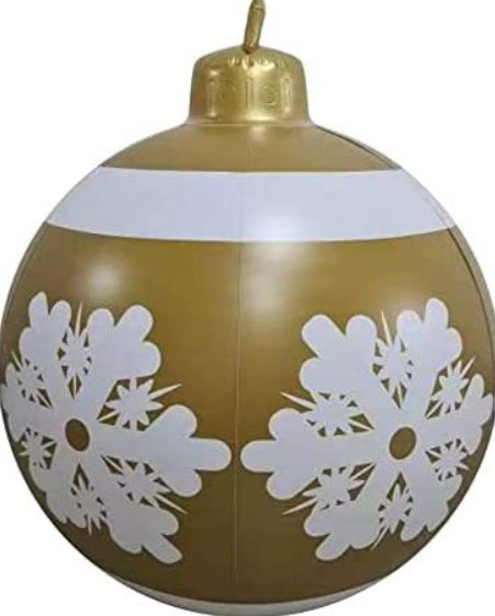 Boule de décoration de Noël en PVC pour l'extérieur 60 cm, boule gonflable décorée en PVC, grosses boules géantes pour décorations d'arbre de Noël, boule de jouet