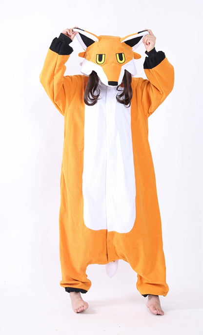 Mr. Fox Cartoon Animal Fleece Pajamas Halloween