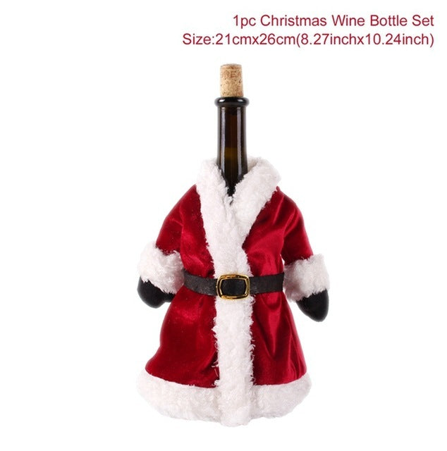 Wine Bottle Cover Merry Christmas Decorations