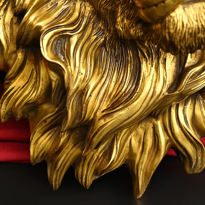 Pure Copper Large Lion Ornament Carve And Mould