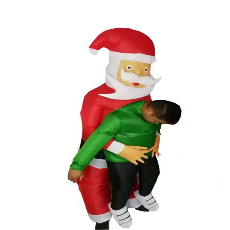 Santa Claus Hold People Inflatable Costumes Christmas Anime Cosplay Costume For Adult Holiday Party Inflated Garment