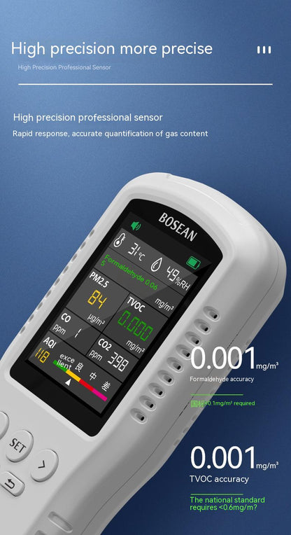 Instrument de mesure du formaldéhyde de haute précision, testeur de qualité de l'air intérieur domestique