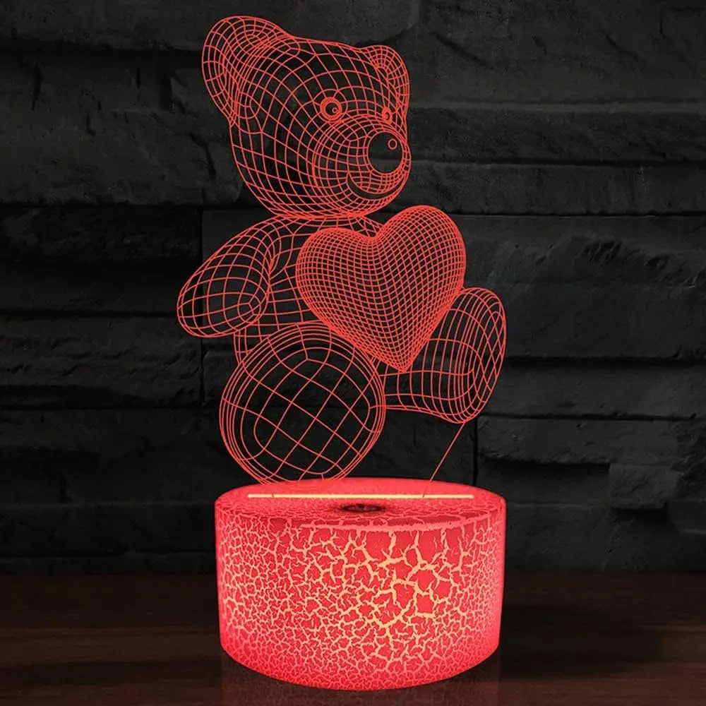 Lampe 3D en acrylique USB LED, veilleuse en forme de néon, décorations de noël pour la maison, chambre à coucher, décor d'anniversaire, cadeaux de saint-valentin