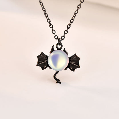 Sterling Silver Demon Necklace Halloween Jewelry